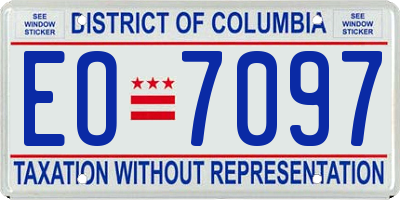 DC license plate EO7097