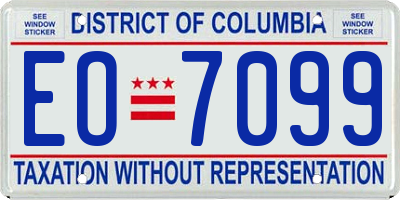 DC license plate EO7099