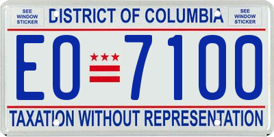 DC license plate EO7100