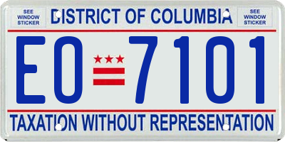 DC license plate EO7101