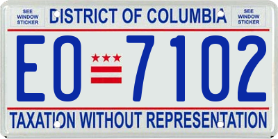 DC license plate EO7102