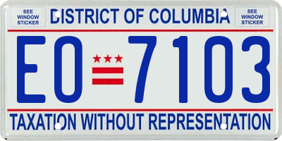 DC license plate EO7103