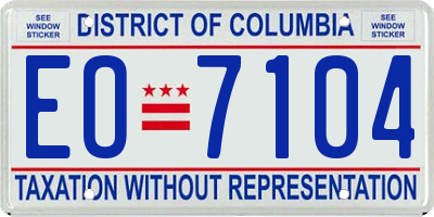 DC license plate EO7104