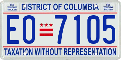DC license plate EO7105