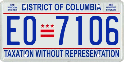 DC license plate EO7106