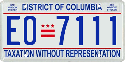 DC license plate EO7111