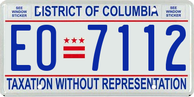 DC license plate EO7112