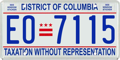 DC license plate EO7115