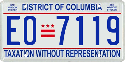 DC license plate EO7119