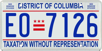 DC license plate EO7126