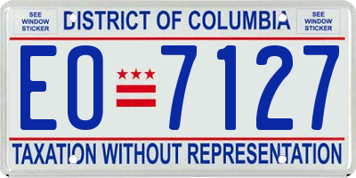 DC license plate EO7127