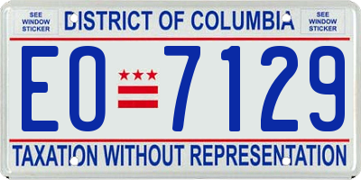 DC license plate EO7129