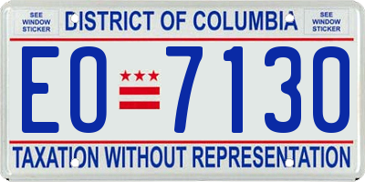 DC license plate EO7130