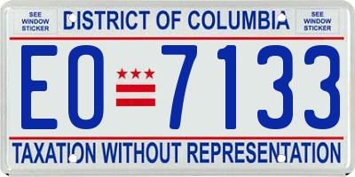 DC license plate EO7133