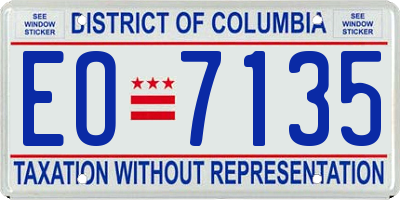 DC license plate EO7135