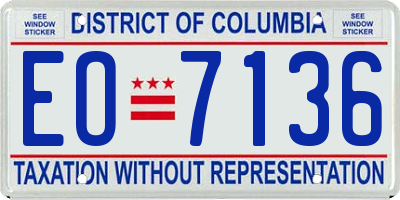 DC license plate EO7136