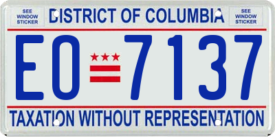 DC license plate EO7137