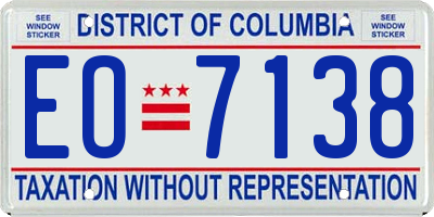 DC license plate EO7138