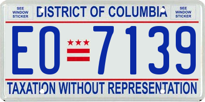 DC license plate EO7139