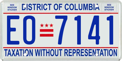 DC license plate EO7141