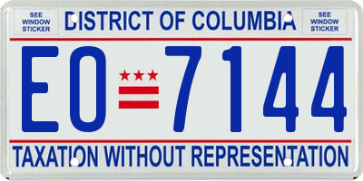 DC license plate EO7144