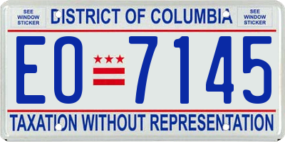 DC license plate EO7145