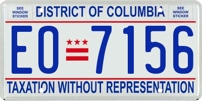 DC license plate EO7156