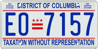 DC license plate EO7157