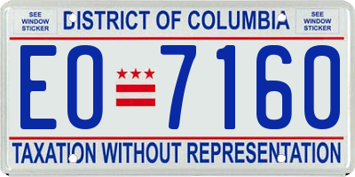 DC license plate EO7160