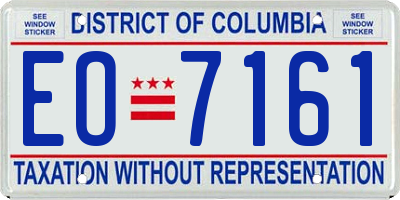 DC license plate EO7161