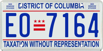 DC license plate EO7164