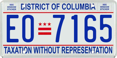 DC license plate EO7165