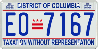 DC license plate EO7167