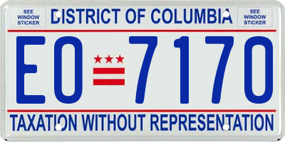 DC license plate EO7170