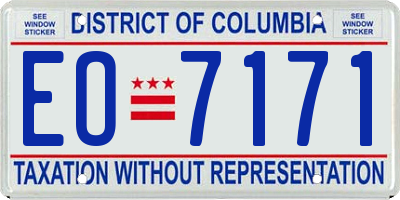 DC license plate EO7171