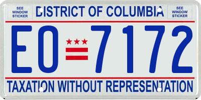 DC license plate EO7172