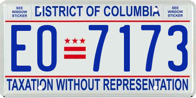 DC license plate EO7173