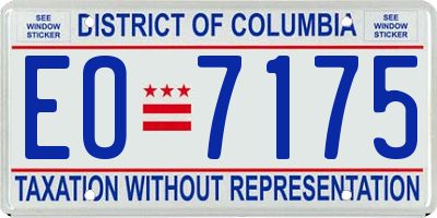 DC license plate EO7175