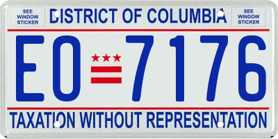 DC license plate EO7176