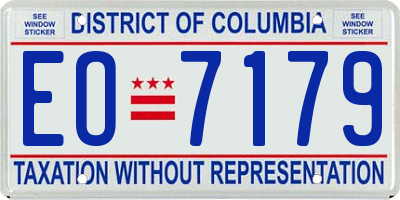 DC license plate EO7179