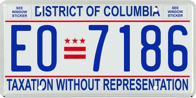 DC license plate EO7186