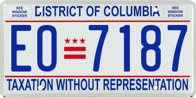DC license plate EO7187