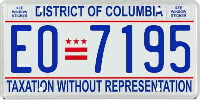 DC license plate EO7195