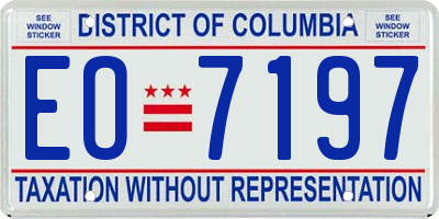 DC license plate EO7197