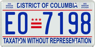 DC license plate EO7198