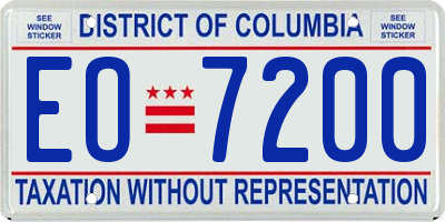 DC license plate EO7200