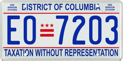 DC license plate EO7203