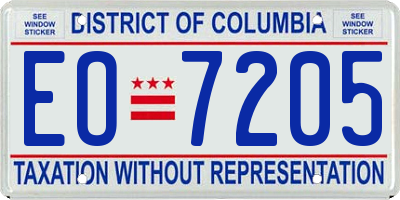 DC license plate EO7205