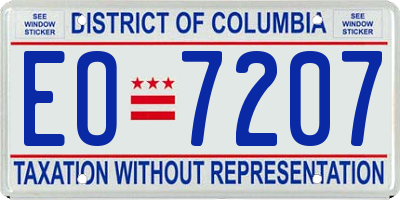 DC license plate EO7207