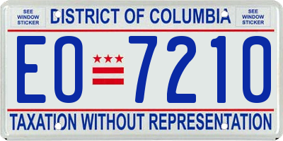 DC license plate EO7210